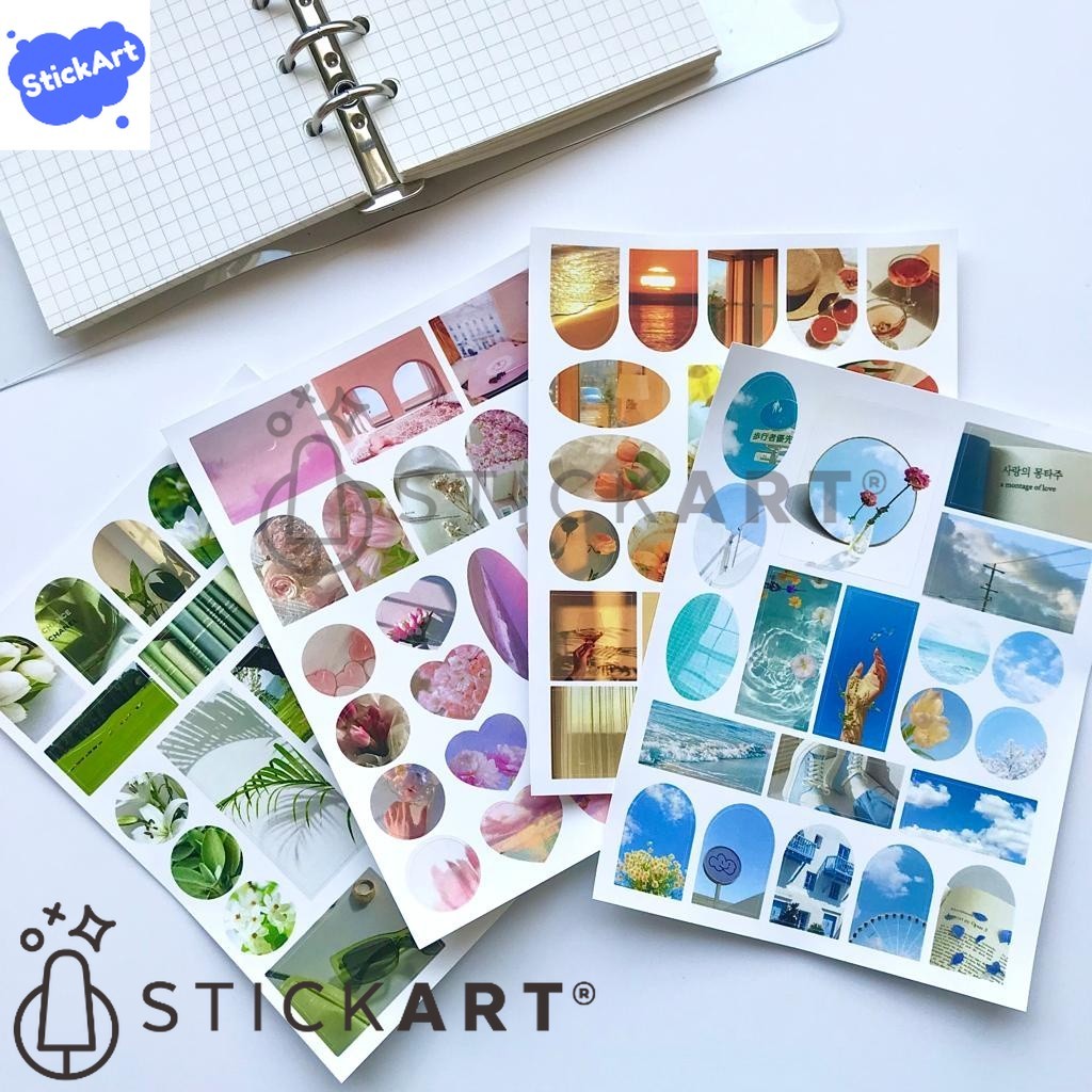 

[STICKART] Sticker journal aesthetic/ stiker mood warna warni untuk dekorasi scrapbook BAHAN DAN KWALITAS PREMIUM