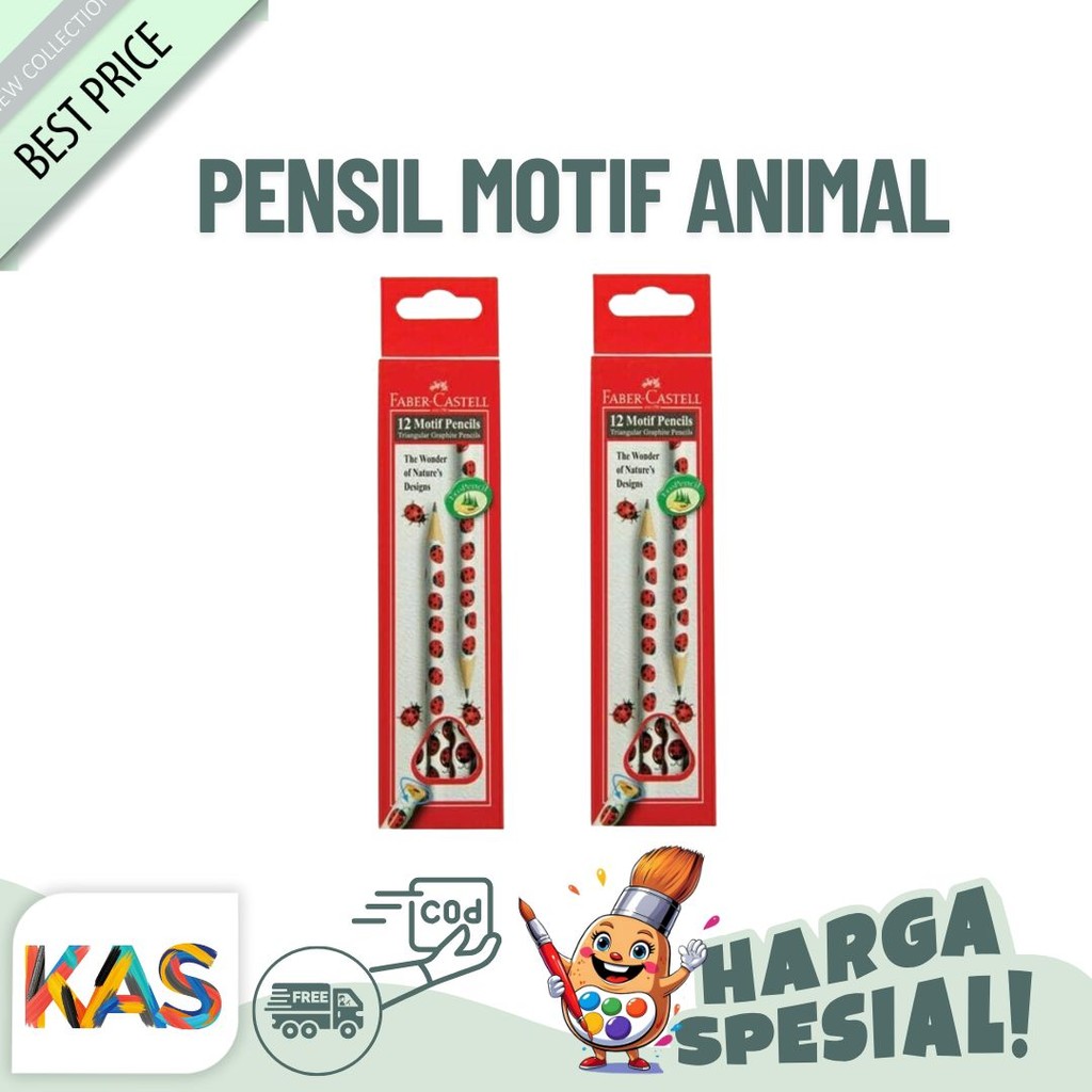 

Pensil Motif 2B faber Castell 5 Motif Animal- Termurah