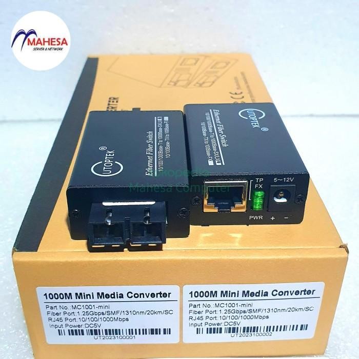 Media Converter HTB Gigabit 1LAN 10/100/1000Mbps + 1FO 1SFP 1.25Gbps | Dual Core Full Duplex Single 