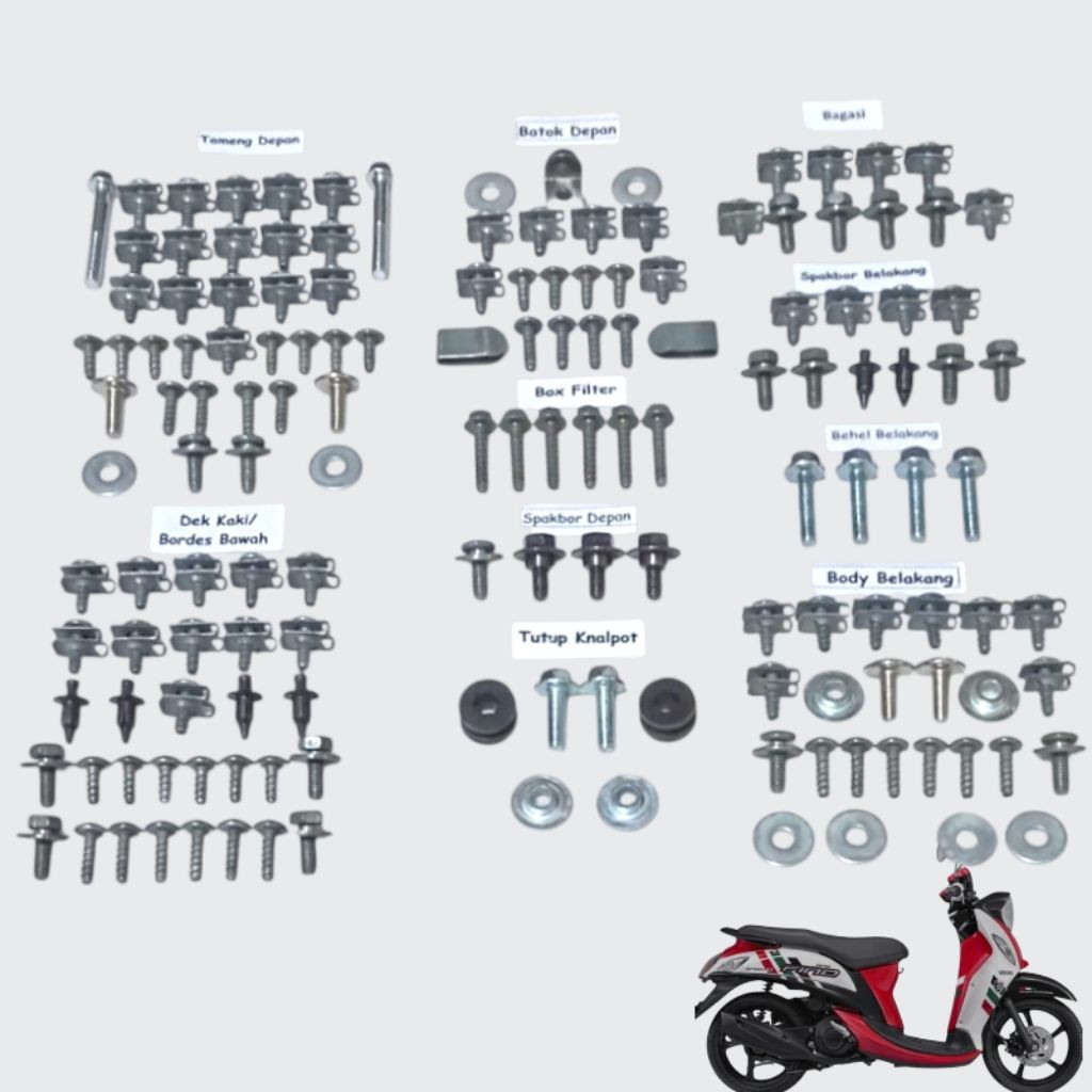 COD Baut Full Set  Body Yamaha Fino 115 PGM-FI / Baut Full Body Cover Body Yamaha Fino 115 PGM-FI Le