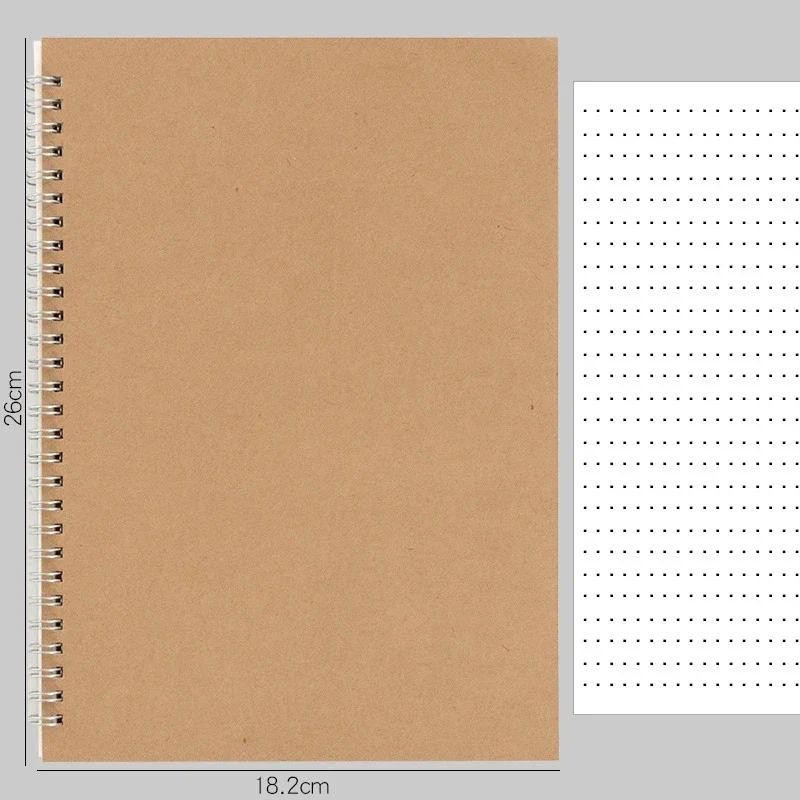 

A4/A5/A6 Coil Notebook Lined Dots Blank Grid Paper Journal Book For School Office Supplies Stationery