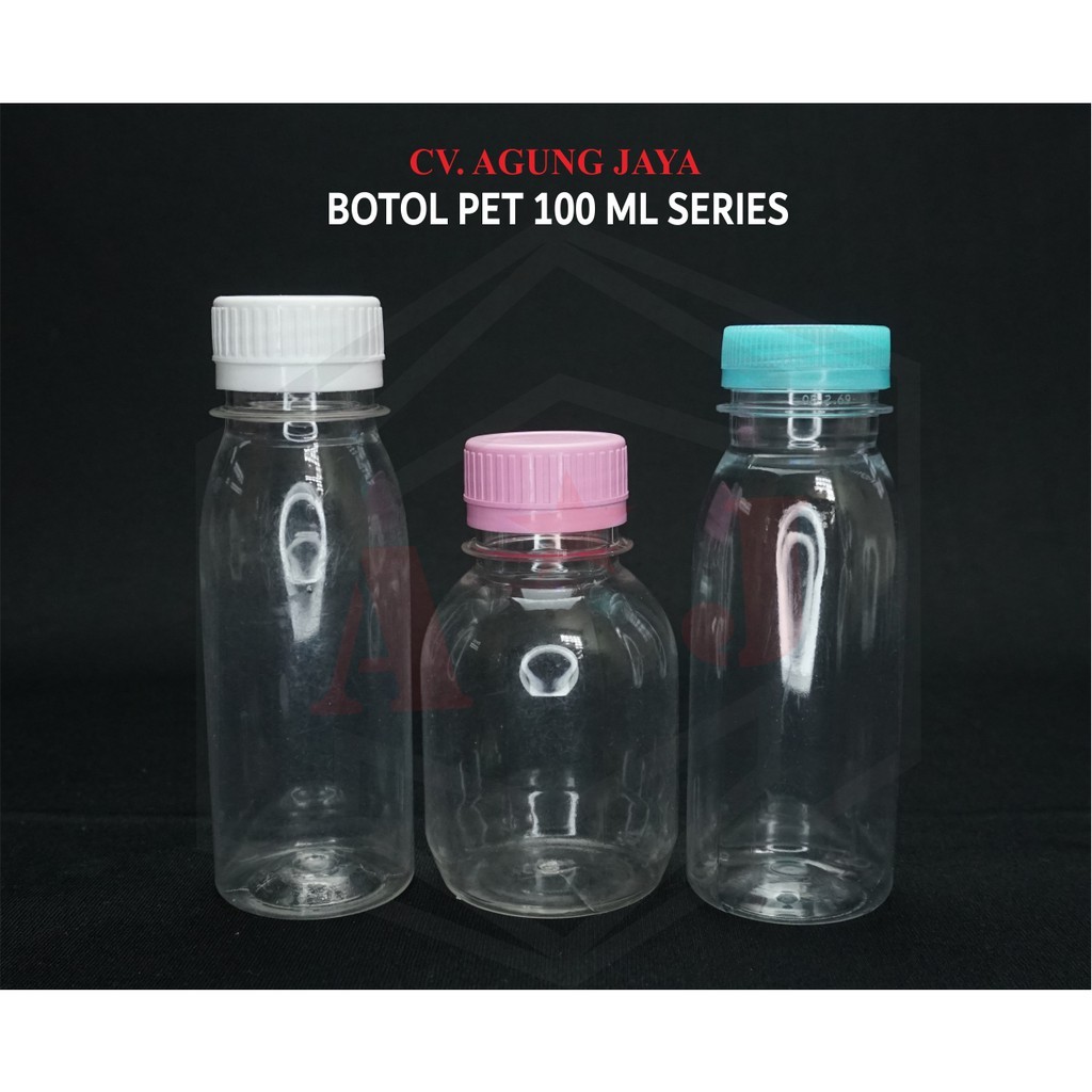Botol Bulat 100 Ml/Botol Plastik/Botol Jelly/Botol Jus/Botol Minuman/Botol 100 Ml