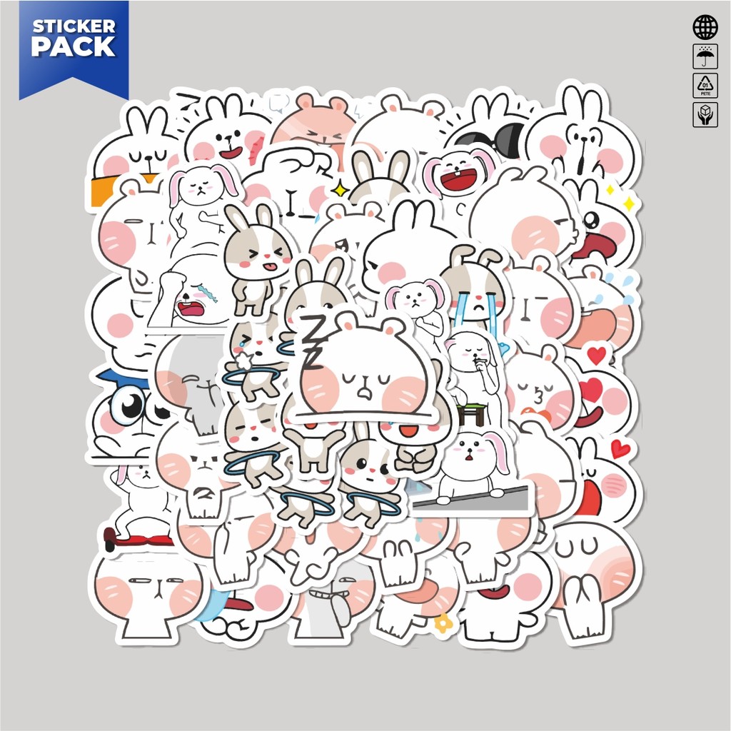 

[100PCS]Stiker Pack Sticker Hewan Kelinci Stiker Aesthetic Vinyl Anti Air Dekorasi Sticker Laptop Buku Journal Koper Helm Casing HP Gitar Helm Skateboard