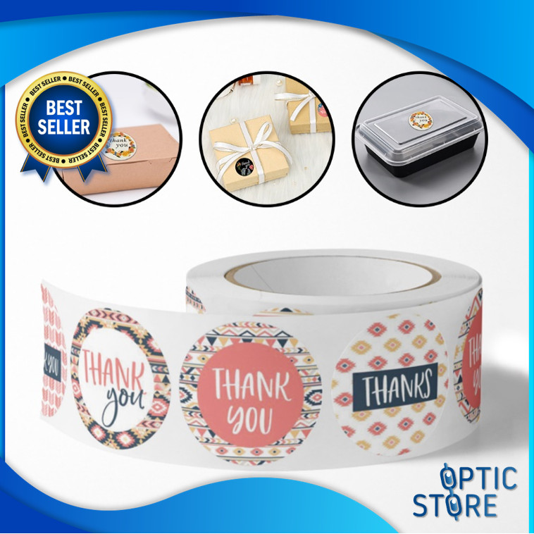 

OPTIC 5195 Sticker Thank You 500 PCS Stiker Thank You 1 Roll Stiker Thank You