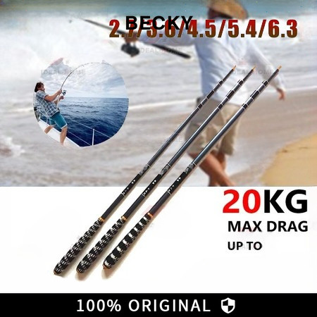 BECKY 4.5M joran tegek super kuat 10kg / joran tegek / tegek 450 murah ringan kuat / tegek pancing s