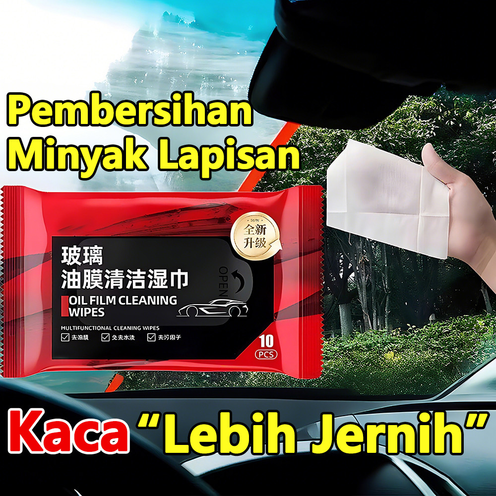 AICASE-10PCS Tissue Pembersih Kaca Mobil Tisu Film Minyak Kaca Pembersih Jamur Kaca Leather Cleaning