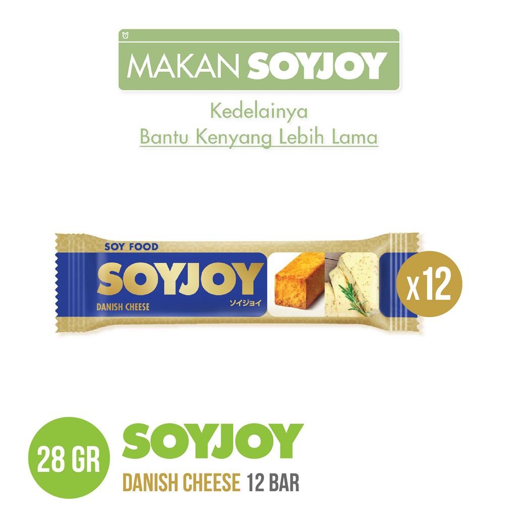 

SOYJOY Snack Bar Kedelai Danish Cheese 28gr - 1 Box (12 Bar)