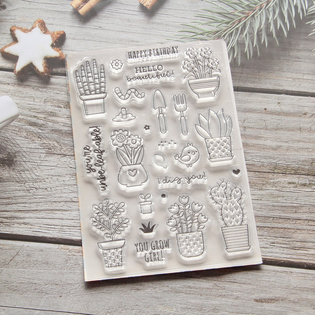 

KLJUYP Garden Girl Transparent clear stamp for DIY Scrapbooking/Card Making/Kids Fun Decoration Supplies