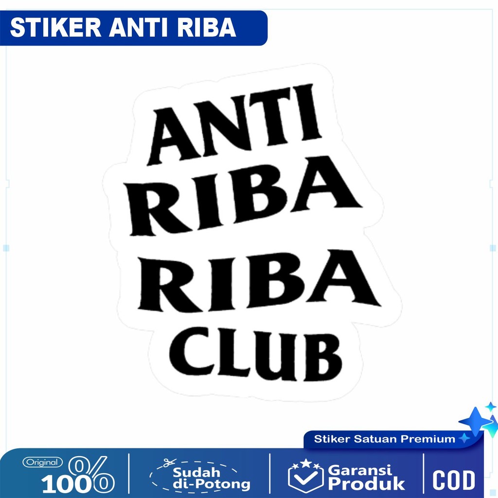 

Stiker Anti Riba Riba Club Sticker Dakwah Muslim Islami Vinyl Anti Air