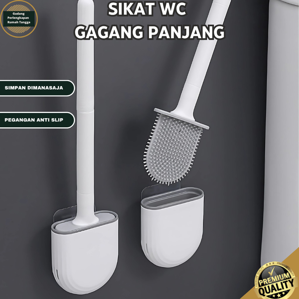 Sikat WC Toilet Duduk Sikat Kamar Mandi Gagang Panjang Toilet Brush Set Sikat Kloset Duduk Jongkok T