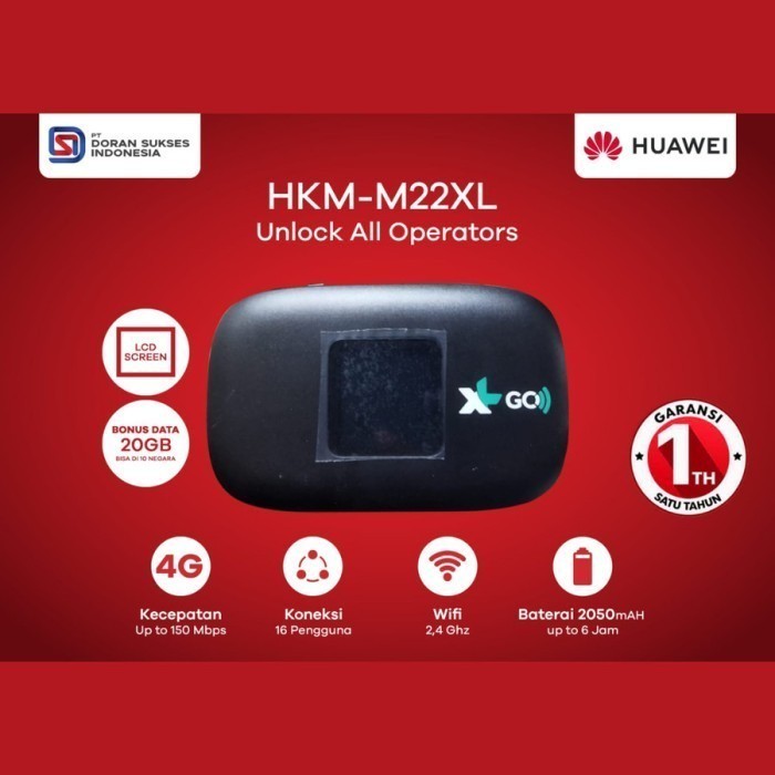 Huawei Modem HKM M22 Modem Wifi Mifi XL GO IZI Unlock All Sim Orinal