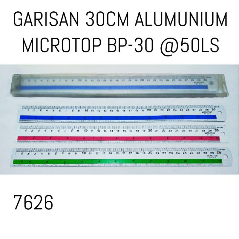 

10 PCS - Garisan 30 cm Aluminium Ruller Microtop BP-30