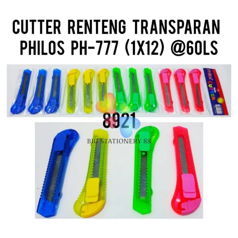 

PISAU / KNIFE / CUTTER RENTENG TRANSPARAN BESAR EXSIS