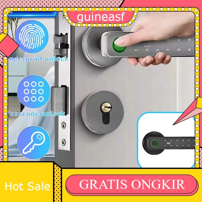 Smart Fingerprint Foor Lock Otomatis Access Door Grafiti Tuya WIFI Kontrol Aplikasi Jarak Jauh Kamar