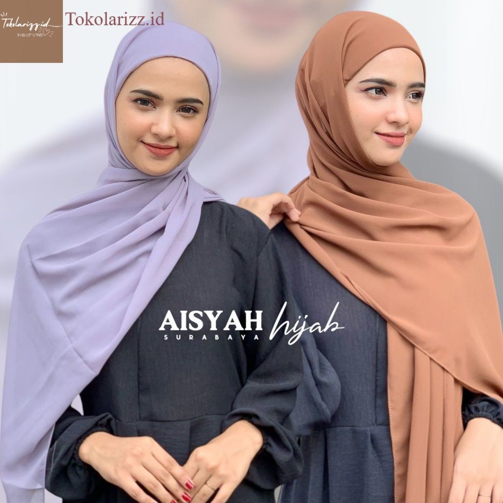 Biru Hitam Pashmina Inner 2In1 Ceruty Premium