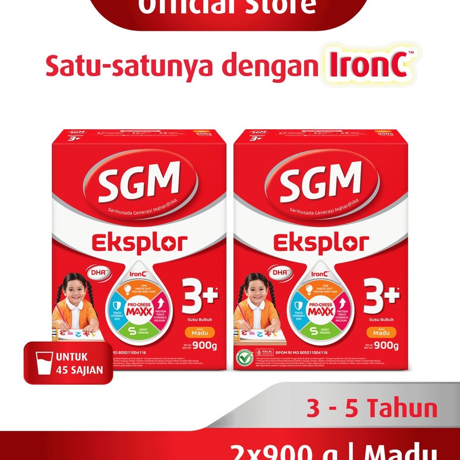 

SGM Eksplor 3 dengan IronC Susu Bubuk Rasa Madu 9GR x 2