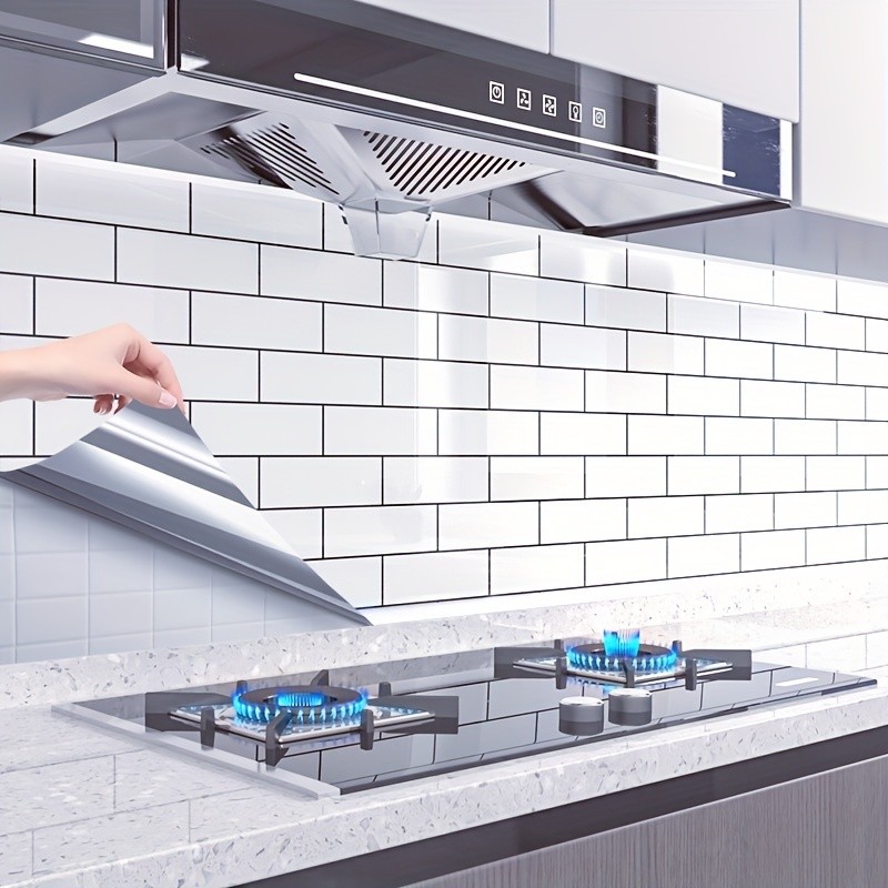 

Foil Ceramic Tile Oil Proof Decor Contact Paper for Kitchen Countertop Self Adhesive Removable Waterproof Wallpaper for Bathroom