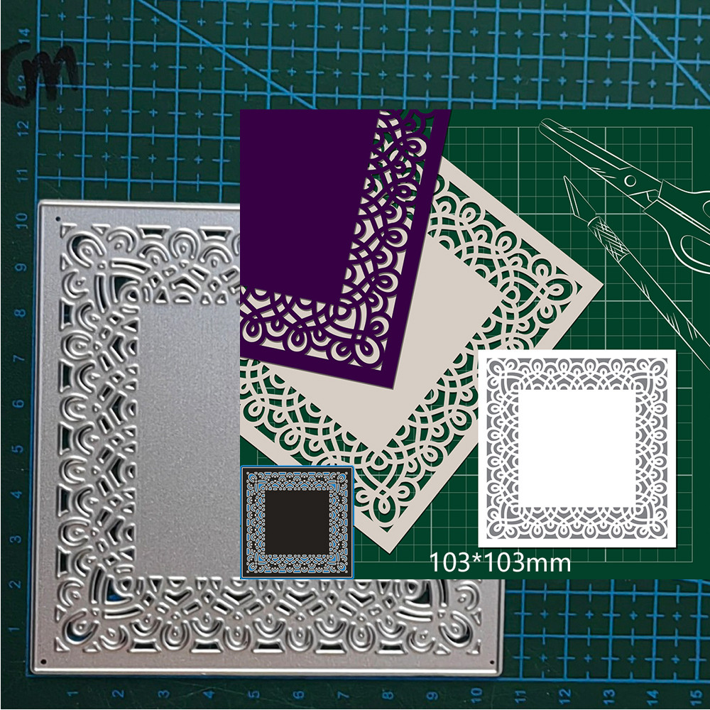 

Square frame lace metal cutting dies cut die mold Scrapbooking paper craft knife mould blade punch Template Embossing stencils