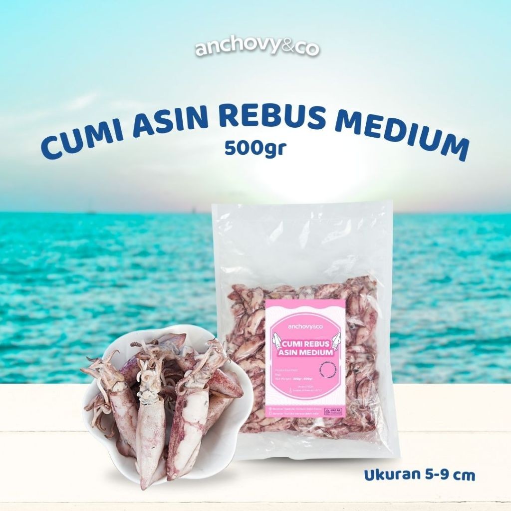 

Cumi Asin Rebus Medium 5-9cm 500gr | Anchovyandco