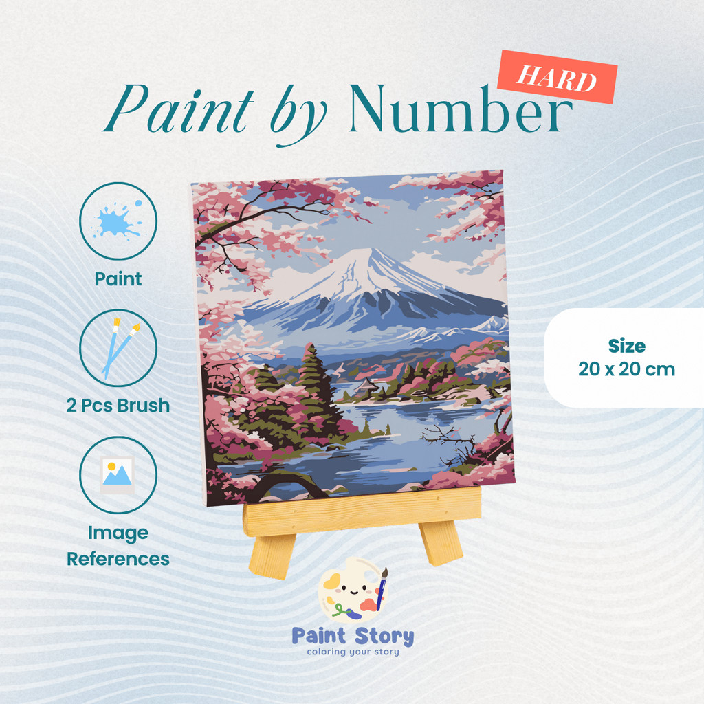 

PAINT STORY Paint by Number Kanvas Lukis 20x20 cm DIY Digital Painting Kit - Hard