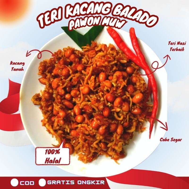 

Teri kacang balado lauk kering praktis siap saji pedas manis asin gurih Pawon Muw