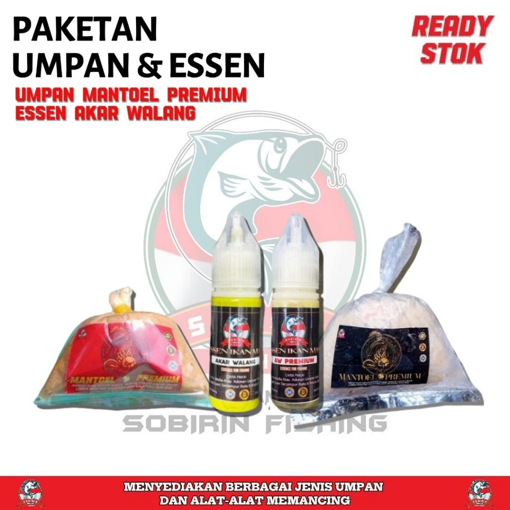 

paket umpan mantoel premium dan essen akar walang bervarian - umpan ikan mas