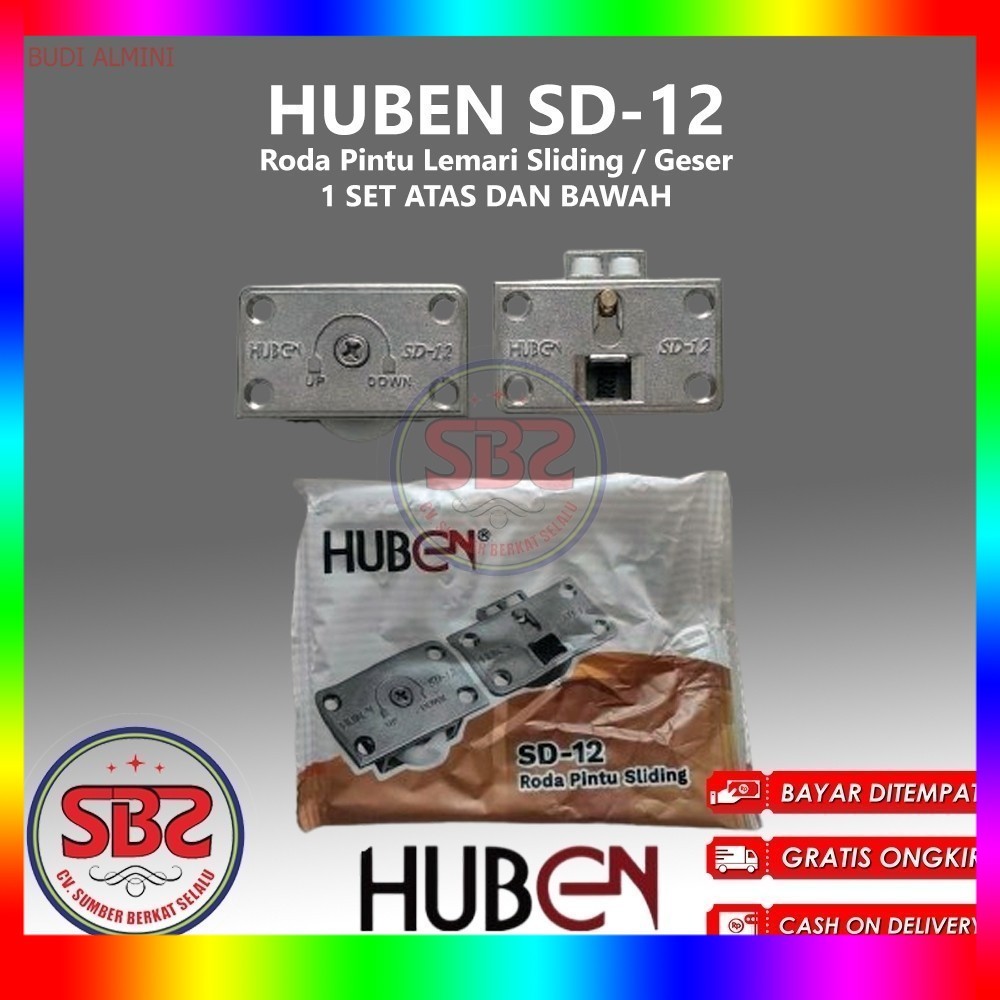 Roda Sliding SD12 SD-12 SD 12 Huben / Roda Sliding Rel Aluminium HUBEN SD02 U dan M / Roda SD12 - Ro