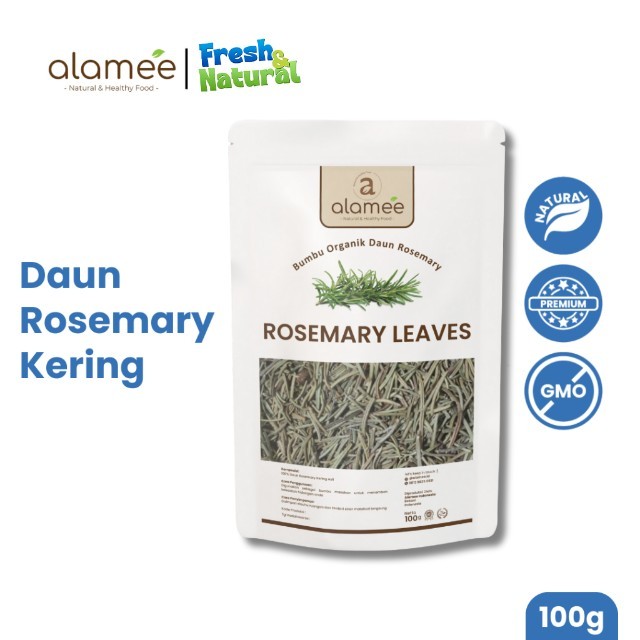 

ALAMEE Daun Rosemary Kering Dried Leaves Garnish Murni Asli Tanpa Campuran Bumbu Dapur 100g fresh and natural