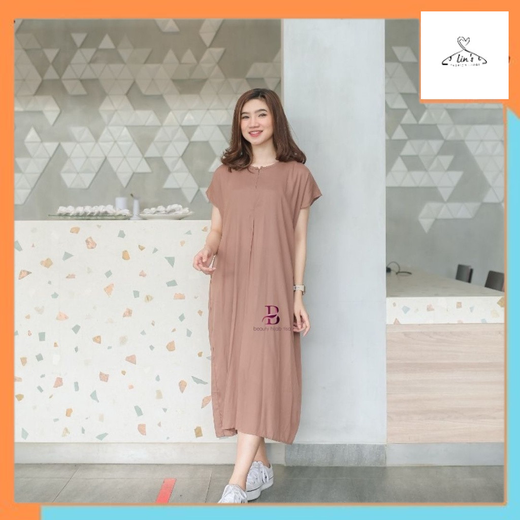 Atasan Wanita Murah Beautyhijab - Daster dress long busui habel panjang semata kaki terbaru 2025 ray