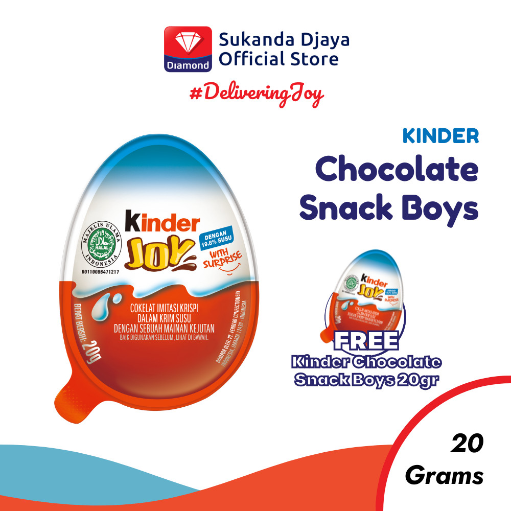 

[BUY 1 GET 1 FREE] Kinder Joy Boys Chocolate Snack 20 g Free Kinder Joy Boys Chocolate Snack 20 g