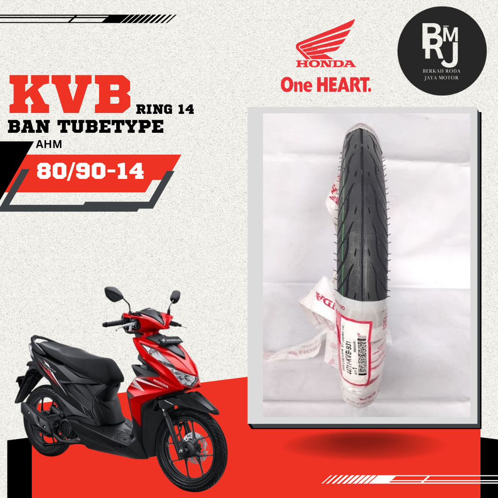 SEPASANG / SATUAN BAN LUAR MOTOR MATIC HONDA AHM Fedeal KVB Depan Belakang Ring 14 80/90 90/90 Non T