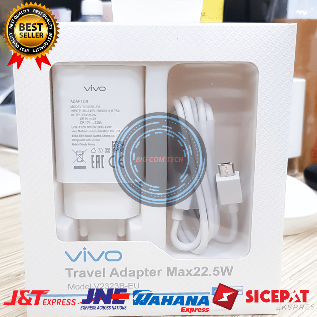 Charger Vivo Fast Charging 18 Watt V5 / V7 / V9 / V10 / V11 / V15 Pro / Y12 / Y12s / Y15 / Y17 / Y19