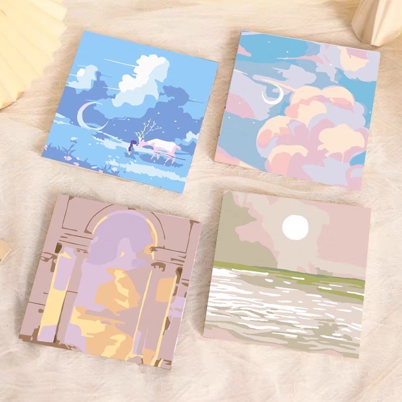 

PAINT BY NUMBER 20x20 SET MELUKIS SESUAI DENGAN URUTAN ANGKA GAMBAR PEMANDANGAN INDAH FREE CAT DAN KUAS LUKIS