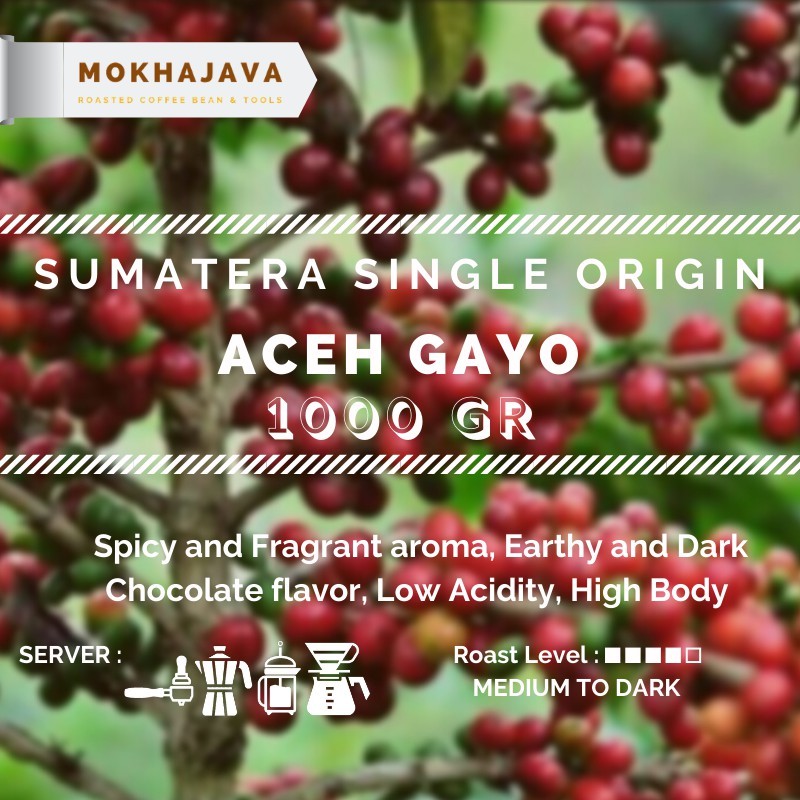 

Aceh Gayo Arabica Coffee Bean Single Origin 1000 gr Biji Kopi Arabika
