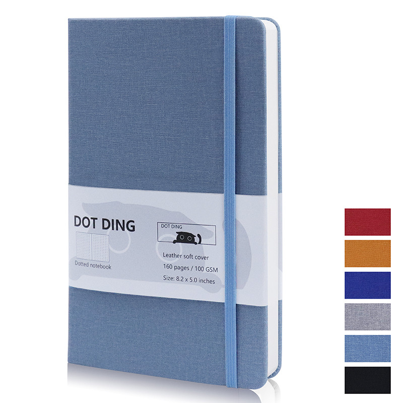 

A5 Cloth Cover Dotted Notebook Journal 100 GSM Ivory White Paper Diary Office&School Notepad Supplies Stationery