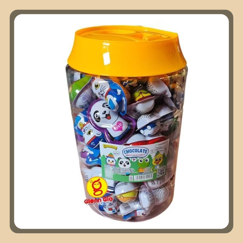 

Biskuit Colek Coklat Bentuk Telur BONEKA Chocolate Egg Lianggui Toples Isi 60 Pcs