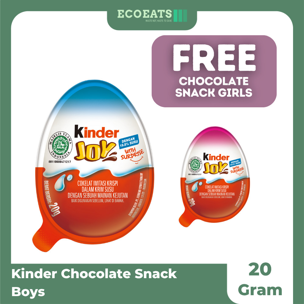 

[BUY 1 GET 1 FREE] Kinder Joy Boys Chocolate Snack 20 g Free Kinder Joy Girls Chocolate Snack 20 g