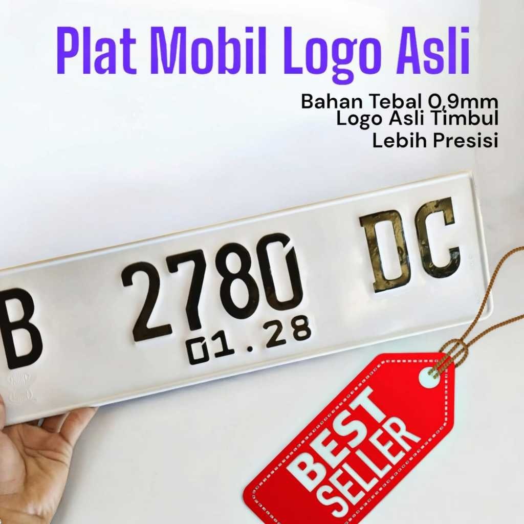 Plat Nomor Mobil Putih bahan plat nomor mobil ori | bahan plat mobil warna kuning standar 098