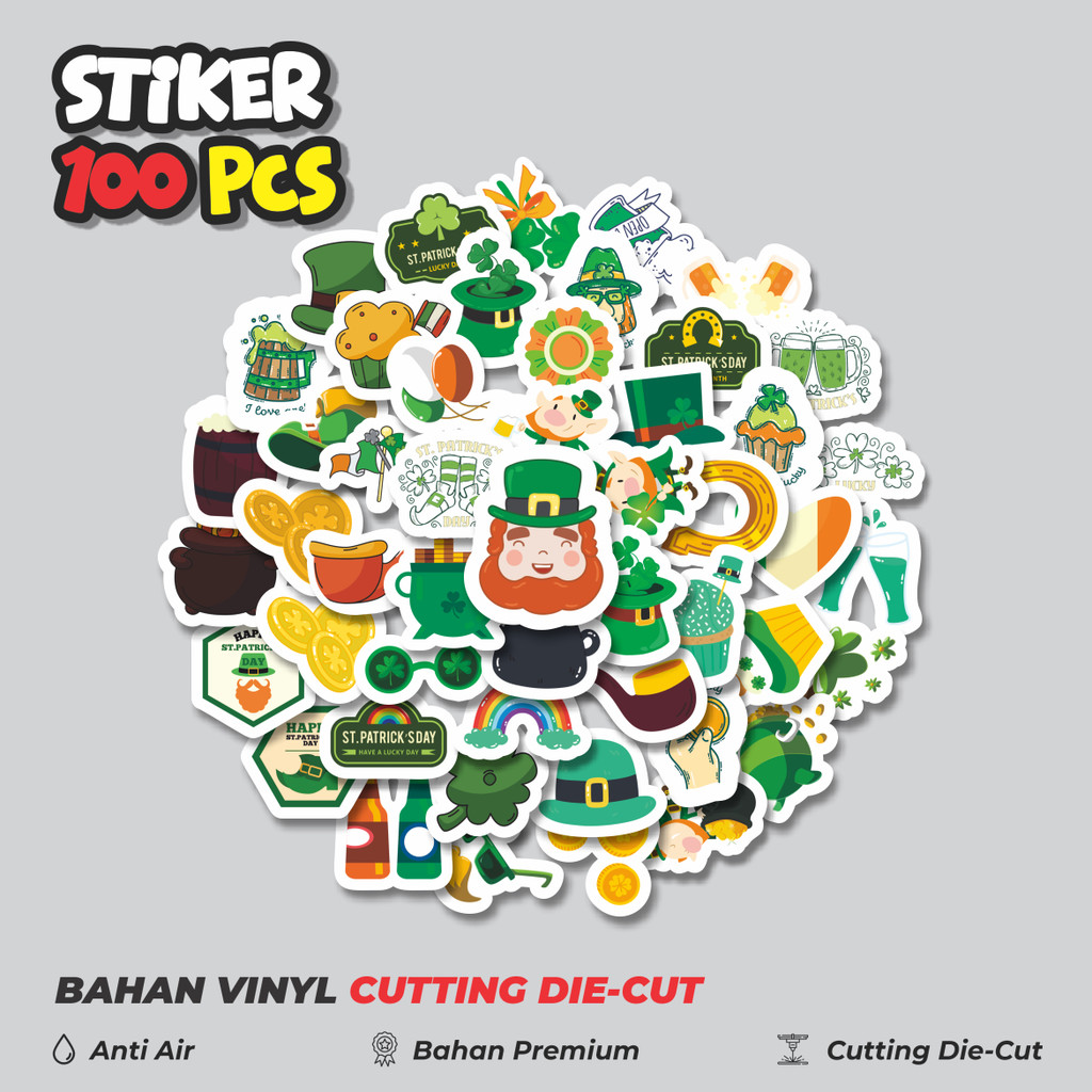 

Terbaru! 50 pcs Stiker St.Patrick 's Day [Hari Santo Patric] Dekorasi Lucu Kreatif untuk Notebook, Skateboard, HP