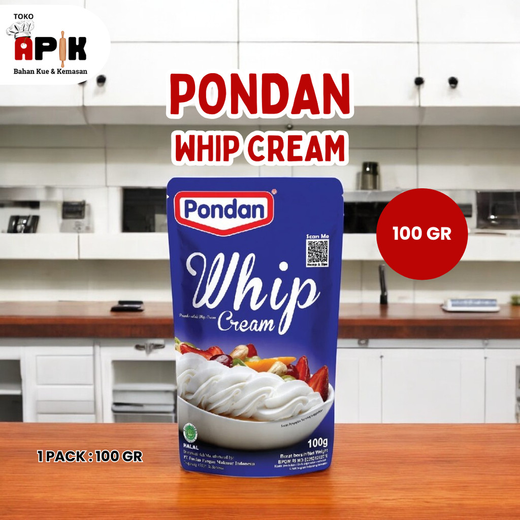 

Pondan Whip Cream 100g / Premiks Whipping Cream Powder / Krim Kocok