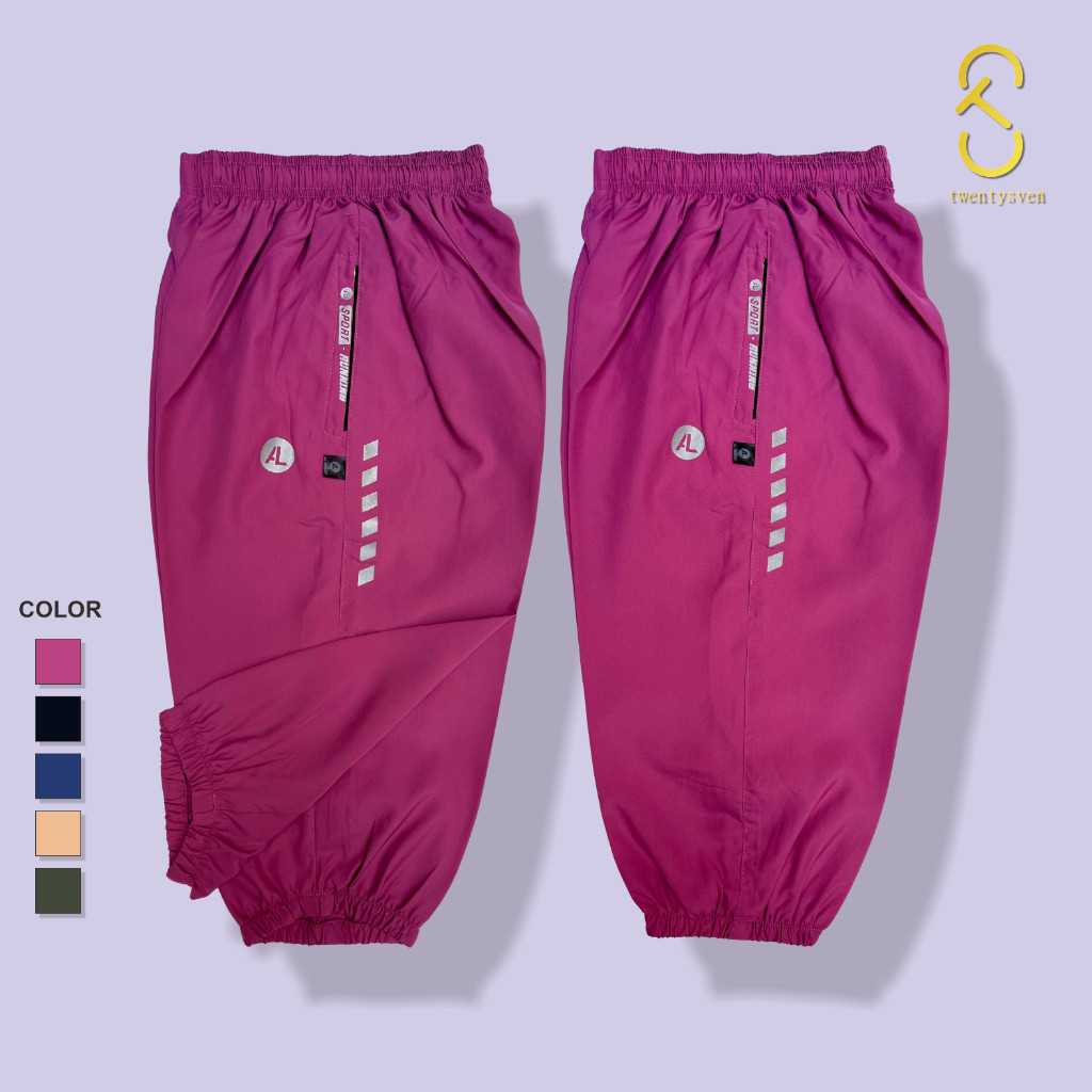 SYABIYA- Celana Jogger Parasut 7/8 Wanita Pria Dewasa Bahan Despo - Celana Olahraga Senam Fitnes Run
