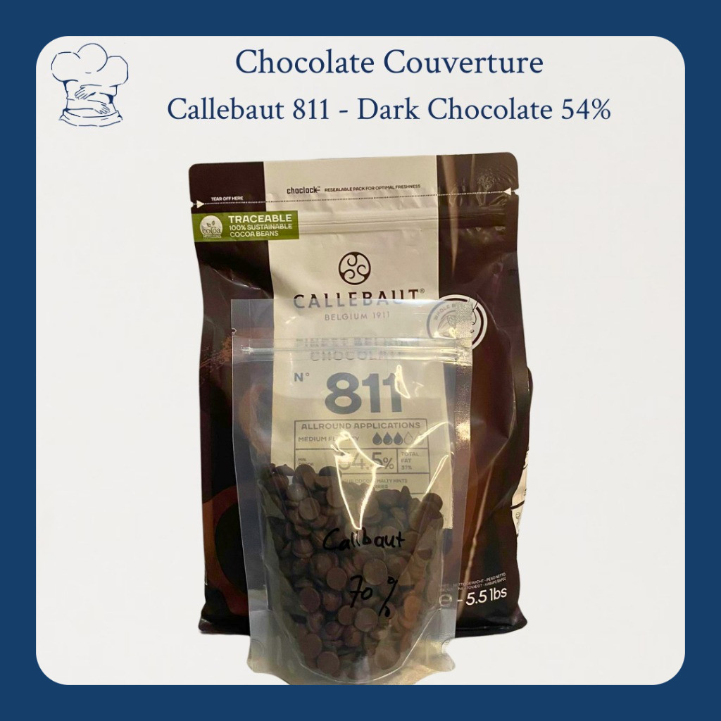 

Callebaut 811 - Dark Chocolate 54% (250gr/500gr/1kg) – Coklat / Cokelat Couverture (Callebaut 54%)