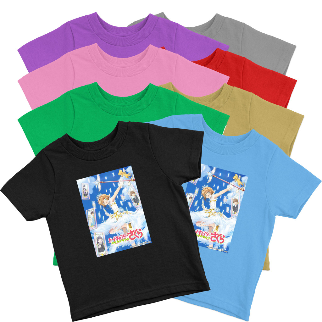 KAOS IDOLAKU Kaos Anak Umur 3-10 Tahun Anime Cardcaptor Sakura clear card