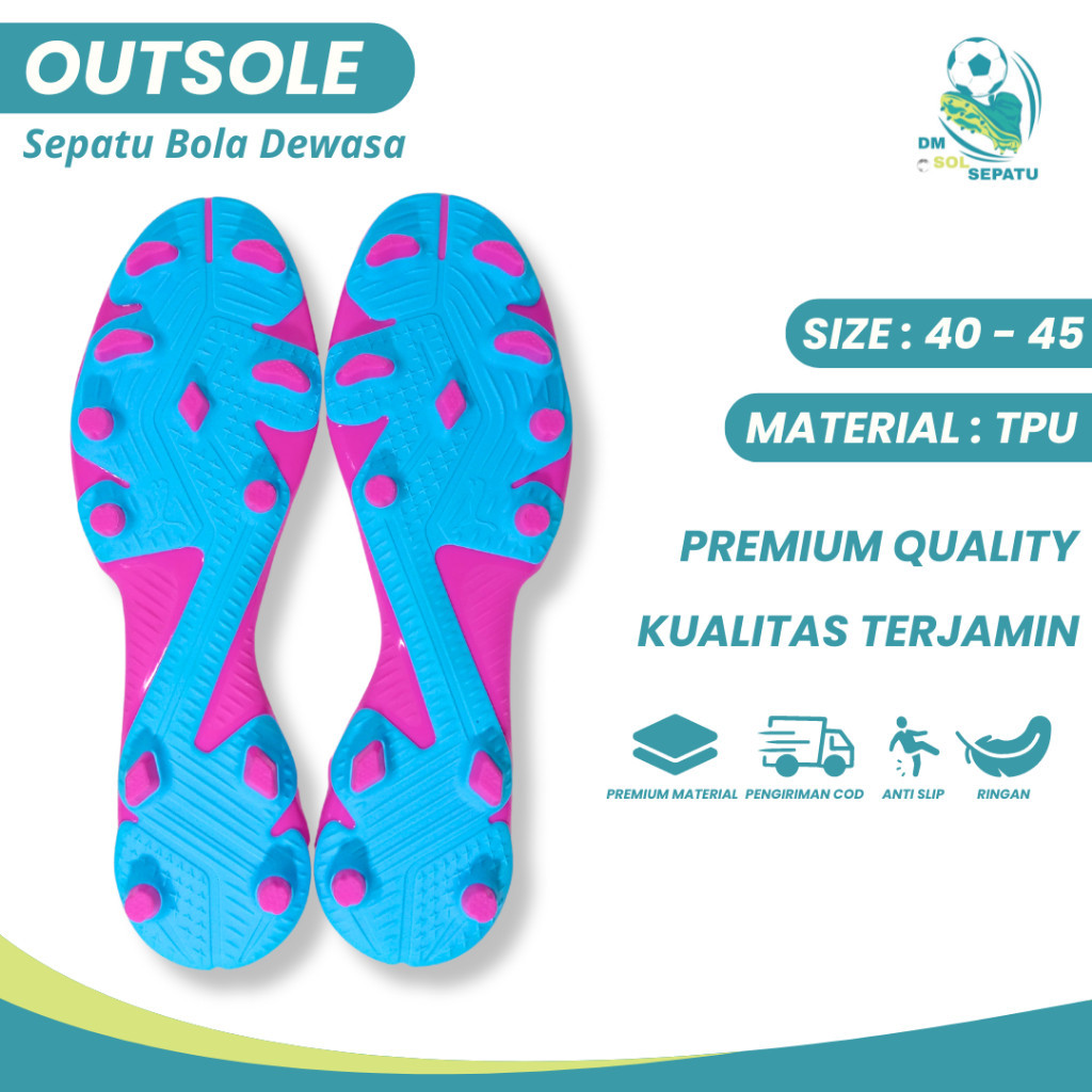 TERLARIS Outsole Telapak Sepatu Bola Sol Sepatu Bola PM - Outsole Bola Bahan Tpu Universal Size 40-4