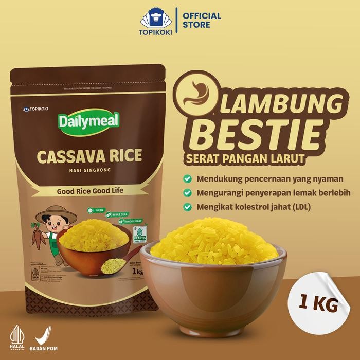 

[Bundling Hemat] Dailymeal - Beras Sehat Cassava Rice (Nasi Singkong) / Corn Rice (Nasi Jagung) - 1kg (2pcs) - Jagung