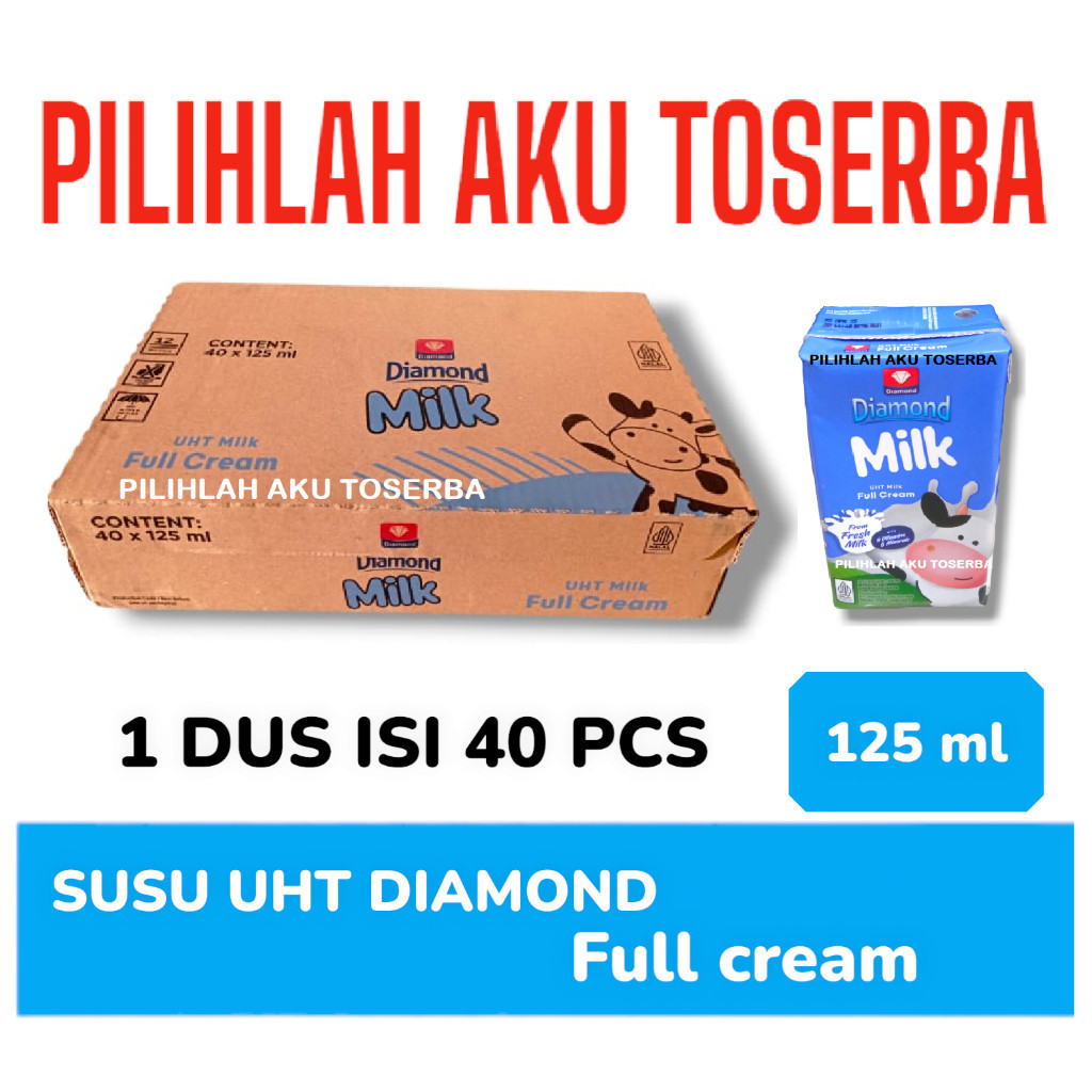 

Susu DIAMOND UHT Full Cream MINI 125 ml - ( HARGA 1 DUS ISI 40 )