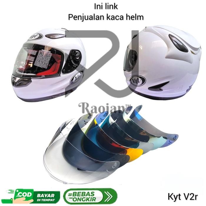 Kaca helm Flat / Datar Kyt V2r Flat Visor Kyt V2r