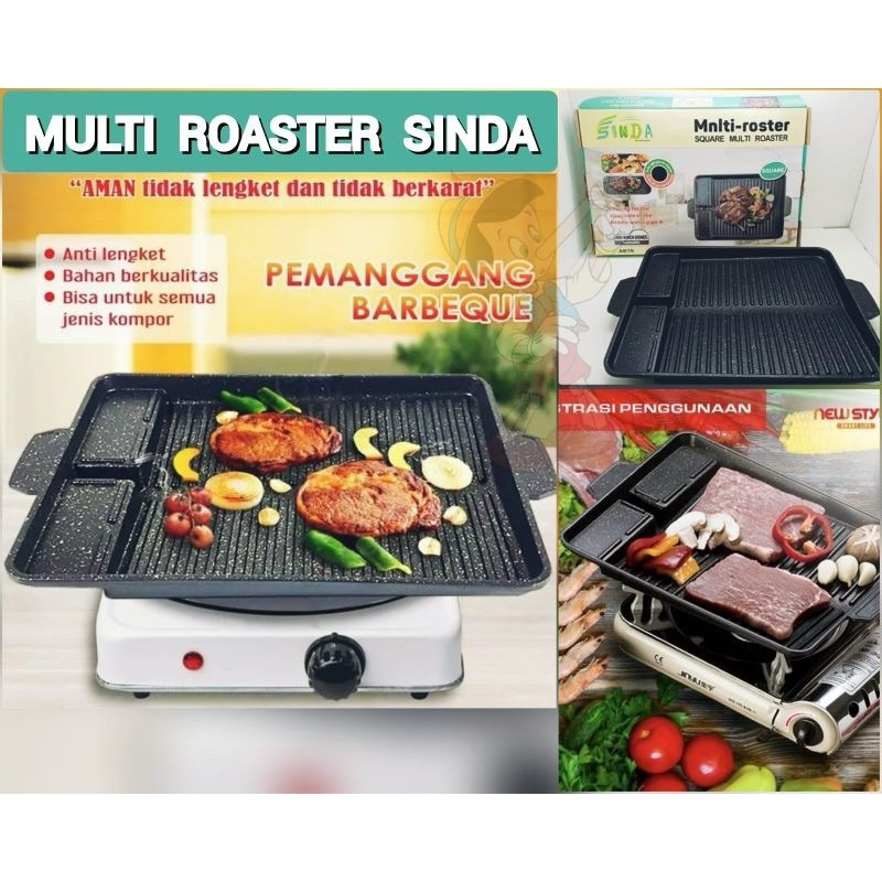 MULTI BBQ Grill Pan Yakiniku ORIGINAL Alat Bakaran Anti Lengket / Panggangan KOREAN BBQ Grill Anti L
