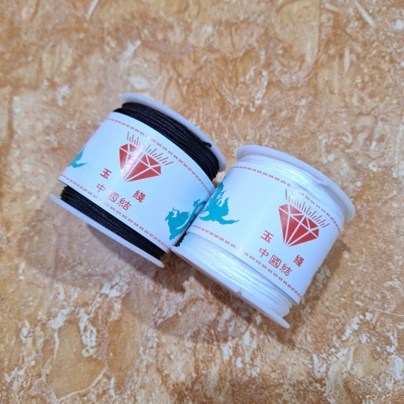 Tali Giok China 0.8mm Hitam Putih 40m Roll