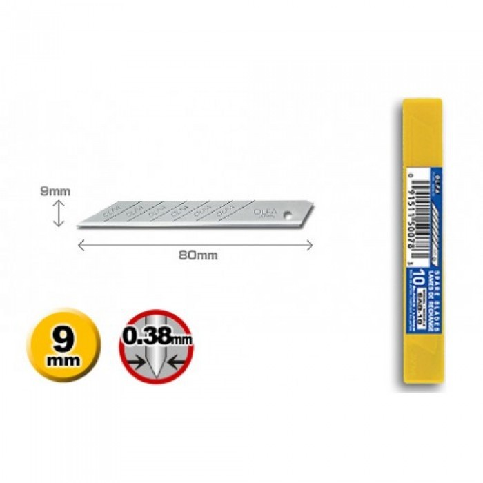 

OLFA SAB-10 Refill Pisau Cutter 9 mm Kemiringan 30 Derajat (10pcs/pack) Spare 30 Degree Blade For A-1 SAC-1